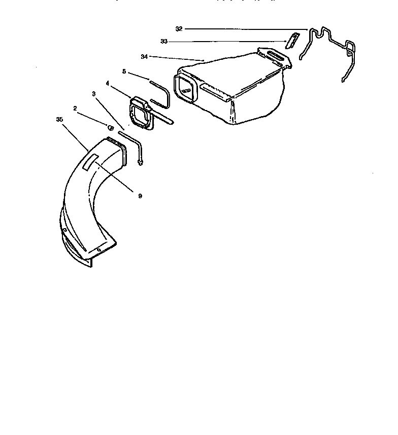 Bagger Assembly Diagram and Parts List for 10324 8900001 & UP Lawn Boy Lawn Mower